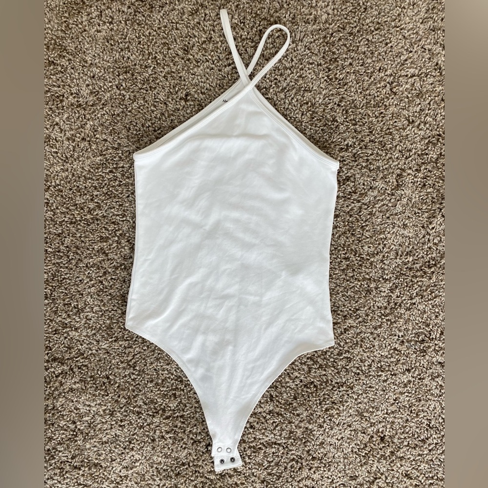 Abercrombie Seamless Fabric Halter Bodysuit - White XS
